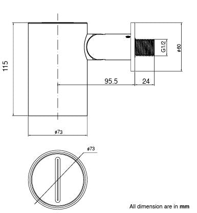 BRASS HYDRO SPOT WALL MOUNTED SHOWER WITH WATERFALL FLOW - AQUANT -  ( ROSE GOLD -  - 80x0 mm - 3.2inchX0inch )
