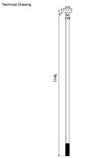 CEILING MOUNTED BRASS BASIN TAP MOUTH OPERATED - AQUANT -  ( MATT BLACK -  - 1000x0 mm - 40inchX0inch )