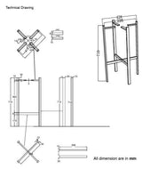 MS FRAME STAND FOR ROUND BASIN - AQUANT -  ( MATT BLACK -  - 720x400 mm - 28.8inchX16inch )
