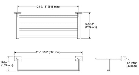 COMPLEMENTRY-TOWEL SHELF - KOHLER POPULAR -  ( POLISHED CHROME - POPULAR - 0x570 mm - 0inchX23inch )