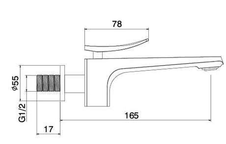 BRASS BIB COCK - AQUANT -  ( BRUSHED ROSE GOLD - WAVE SERIES - 0x0 mm - 0inchx0inch )