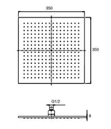 BRASS RAIN HEAD SHOWER WITH POWDER FLOW - AQUANT -  ( BRUSHED ROSE GOLD -  - 350x350 mm - 14inchX14inch )