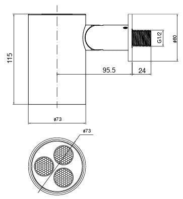 BRASS HYDRO SPOT WALL MOUNTED SHOWER WITH MIST FLOW - AQUANT -  ( BRUSHED GOLD -  - 80x0 mm - 3.2inchX0inch )