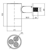 BRASS HYDRO SPOT WALL MOUNTED SHOWER WITH MIST FLOW - AQUANT -  ( BRUSHED GOLD -  - 80x0 mm - 3.2inchX0inch )