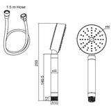 BRASS HAND SHOWER INCLUDES FLEXIBLE SHOWER HOSE 1.5 MTR POWDER FLOW - AQUANT -  ( MATT BLACK -  - 80x0 mm - 3.2inchX0inch )