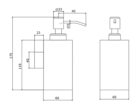 WALL COUNTER LIQUID SOAP DISPENSER - AQUANT -  ( MATT BLACK -  - 0x0 mm - 0inchx0inch )
