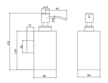 WALL COUNTER LIQUID SOAP DISPENSER - AQUANT -  ( ROSE GOLD -  - 0x0 mm - 0inchx0inch )