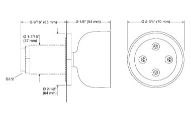 STATEMENT ROUND DEEPMSG BODY SPRAY - KOHLER LUXURY -  ( BRUSHED BRONZE - LUXURY - 0x15 mm - 0inchX0.6inch )