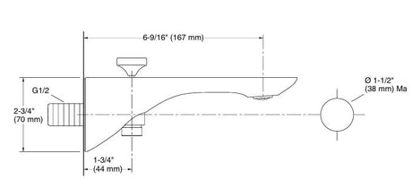 MODERNLIFE EDGE BATH SPOUT WITH DIVERTER - KOHLER LUXURY -  ( FRENCH GOLD - LUXURY - 0x0 mm - 0inchx0inch )