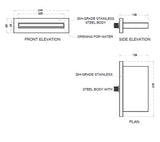 ABS WATERFALL SHOWER/BATH SPOUT - AQUANT -  ( CHROME -  - 200x125 mm - 8inchX5inch )