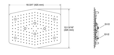 ML EDGE DF RECTANGLE - KOHLER LUXURY -  ( MATT BLACK - LUXURY - 425x330 mm - 13.2inchX0inch )