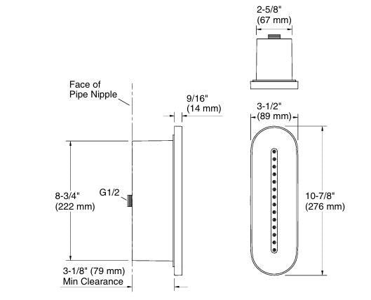 STATEMENT OBLONG VICHY BODY SPRAY - KOHLER LUXURY -  ( ROSE GOLD - LUXURY - 0x0 mm - 0inchx0inch )
