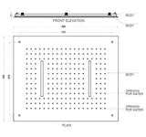SS CEILING SHWR 2FUNC(RAIN+W.FALL)W/KIT - AQUANT -  ( CHROME -  - 530x430 mm - 21inchX17inch )
