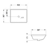 UNDER COUNTER WASH BASIN - AQUANT -  ( MATT LUNAR GREY -  - 534x367x171 mm - 21.36inchX14.68inchX6.84inch )