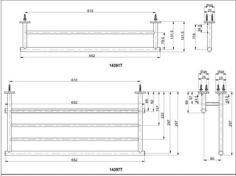 STILLNESS HOTELIER TOWEL SHELF - KOHLER LUXURY -  ( ROSE GOLD - LUXURY - 0x570 mm - 0inchX23inch )