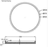 CONCRETE ROUND PLATE FOR SHELF - AQUANT -  ( OLIVE GREEN -  - 395x40 mm - 15.8inchX1.6inch )