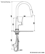 BRASS PULL-OUT TABLE MOUNTED SINK MIXER - AQUANT -  ( CHROME -  - 0x15 mm - 0inchX0.6inch )