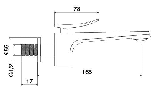 BRASS BIB COCK - AQUANT -  ( BRUSHED GOLD - WAVE SERIES - 0x0 mm - 0inchx0inch )