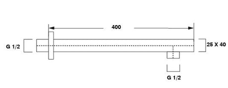 BRASS SHOWER ARM - AQUANT -  ( MATT BLACK -  - 0x400 mm - 0inchX16inch )