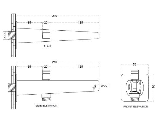BUTTON SPOUT - AQUANT -  ( CHROME -  - 0x0 mm - 0inchx0inch )