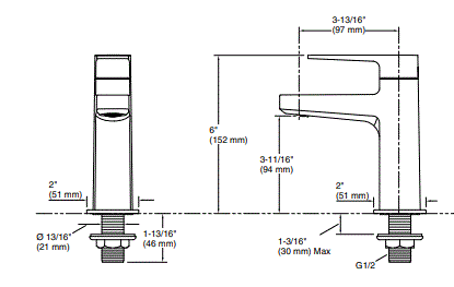 (PRUN)HONE-PILLAR COCK - KOHLER PREMIUM -  ( POLISHED CHROME - PREMIUM - 0x15 mm - 0.5inchX0.6inch )