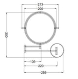 BRASS MIRROR DUAL - AQUANT -  ( CHROME -  - 0x200 mm - 0inchX8inch )