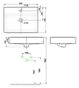 ACACIA COUNTER TOP WASHBASIN W/TAP HOLE - AMERICAN STANDARD -  ( WHITE - ACACIA - 550x450 mm - 22inchX18inch )