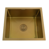 1.0 BOWL SS SINK W/COUPLING (DEPTH 9INCH)- FUTURA -  ( ROSE GOLD - HAND CARVED COLOUR SERIES - 609x457 mm - 24.36inchX18inch )