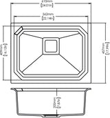 QUARTZ 1 BOWL W/O DRAINBOARD (DEPTH 8INCH)- CARYSIL -  ( SAND - CRYSTAL - 609.6x457.2 mm - 24inchX18inch )