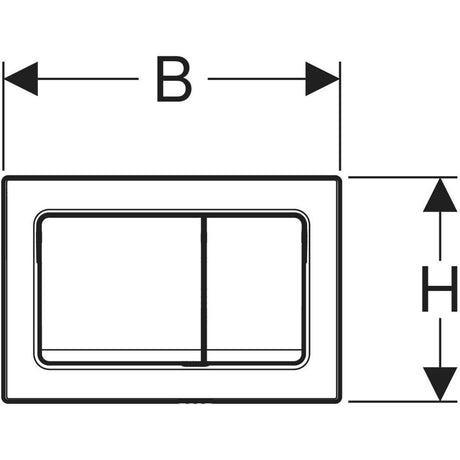 ACTUATOR PLATE ALPHA 01 SQUARE - GEBERIT -  ( BLACK CHROME - ALPHA - 525x350 mm - 21inchX14inch )