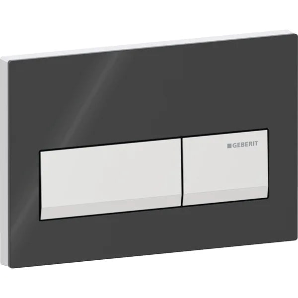 ACTUATOR PLATE ALPHA 50 SQUARE - GEBERIT -  ( JET BLACK - ALPHA - 525x350 mm - 21inchX14inch )