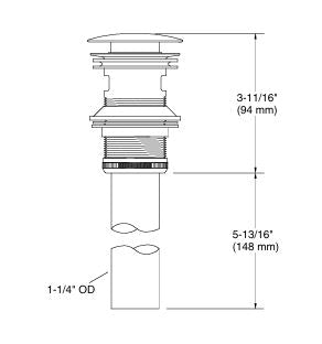 CLICKER DRAINER BIG CAP - KOHLER PREMIUM -  ( POLISHED CHROME - PREMIUM - 0x0 mm - 0inchx0inch )