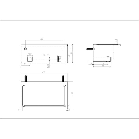 CONCEPT SQUARE SINGLE TISSUE HOLDER - AMERICAN STANDARD -  ( WARM SUNSET - CONCEPT SQUARE - 0x15 mm - 0inchX0.6inch )