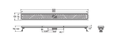 FLOOR DRAIN - KOHLER LUXURY -  ( POLISHED CHROME - LUXURY - 0x900 mm - 36inchX0inch )