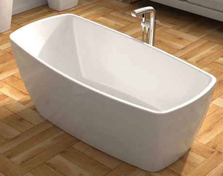 FREE STANDING BATH TUB ( HT-650MM) - OYSTER -  ( WHITE - DAZU-6034 - 1600x850 mm - 64inchX34inch )