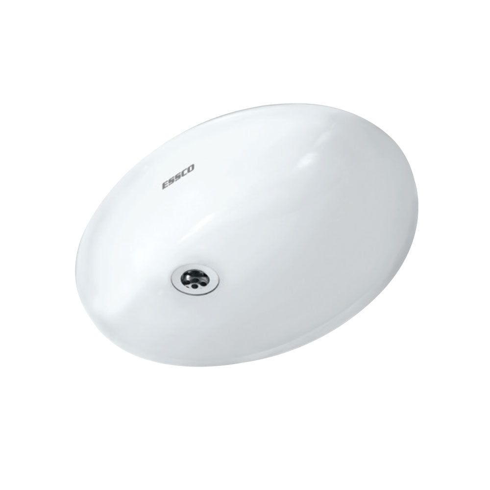 WASH BASIN UNDER COUNTER OVAL - ESSCO SWARE -  ( WHITE -  - 510x405 mm - 20.4inchX16.2inch )