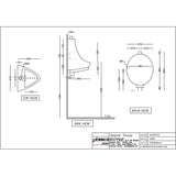 URINAL WITH FIXING ACCESSORIE - ESSCO SWARE -  ( WHITE - ELEMENTS - 355x270x450 mm - 14.2inchX10.8inchX18inch )
