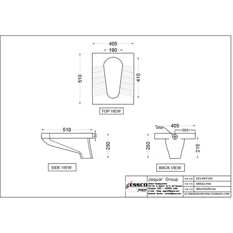 ORISSA PAN - ESSCO SWARE -  ( WHITE - ELEMENTS - 0x0 mm - 0inchx0inch )