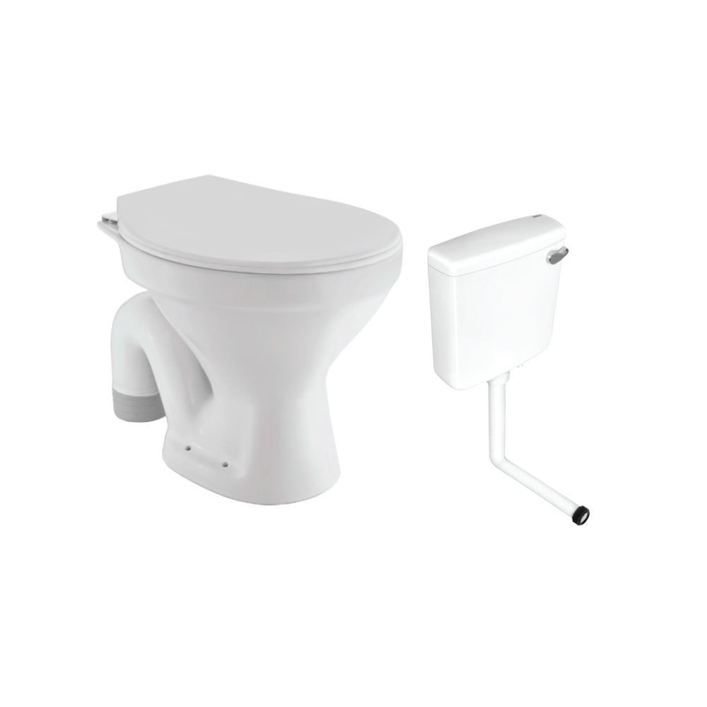 EWC WITH WALL HUNG CISTERN, 39MM DRAINAG ( BOLT DISTANCE 9INCH)- ESSCO SWARE -  ( WHITE - ESSCO SANITARY WARE - 0x0 mm - 0inchX0inch )