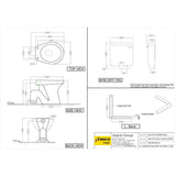 EWC WITH WALL HUNG CISTERN, 39MM DRAINAG ( BOLT DISTANCE 9INCH)- ESSCO SWARE -  ( WHITE - ESSCO SANITARY WARE - 0x0 mm - 0inchX0inch )