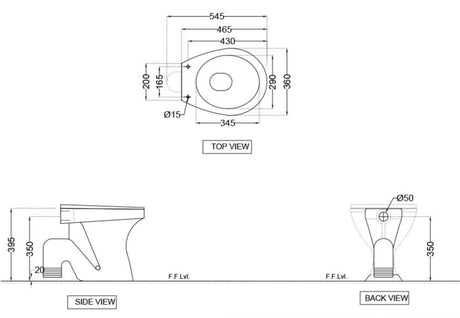 E.W.C  S-TRAP  W/NRML CLOSING SEAT COVER - ESSCO SWARE -  ( WHITE -  - 0x0 mm - 0inchx0inch )