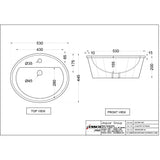 TABLE TOP WASH BASIN - ESSCO SWARE -  ( WHITE -  - 530x440 mm - 21.2inchX17.6inch )