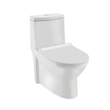 SINGLE PIECE WC WITH PP SOFT CLOSE SLIM SEAT COVER - ESSCO SWARE -  ( WHITE - ELEMENTS - 705x360 mm - 28.2inchX21.6inch )