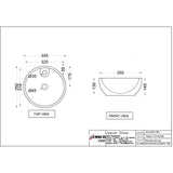 WASH BASIN TABLE TOP - ESSCO SWARE -  ( WHITE -  - 355x350 mm - 14inchX14inch )
