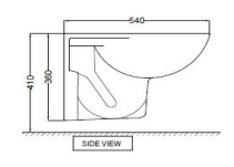 WALL HUNG WC WITH PP SOFT CLOSE SEAT COVER ( BOLT DISTANCE 9INCH) - ESSCO SWARE -  ( WHITE -  - 0x0 mm - 0inchx0inch )