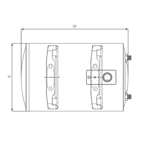 15L MANUAL 2KW( 3 STAR & RIGHT INLET) - JAQUAR GEYSERS -  ( WHITE - ELENA HORIZONTAL - 505x320 mm - 20inchX13inch )