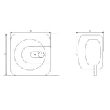 25L MANUAL 2KW 345MM DEPTH 5 ( 4 STAR) - JAQUAR GEYSERS -  ( WHITE - ELENA VERTICAL - 448x448 mm - 18inchX18inch )