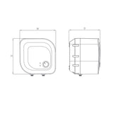 25L MANUAL 2KW 312 MM DEPTH 5 (5 STAR) - JAQUAR GEYSERS -  ( WHITE - ELENA PRIME VERTICAL - 452x452 mm - 18inchX18inch )