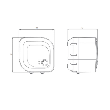 25L MANUAL 2KW 312 MM DEPTH 5 (5 STAR) - JAQUAR GEYSERS -  ( WHITE - ELENA PRIME VERTICAL - 452x452 mm - 18inchX18inch )