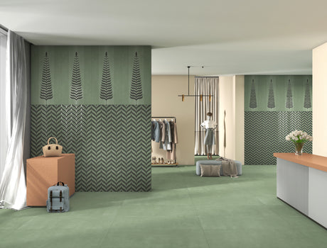BRAZZIL GREEN LEAF DECOR HL - INDIAN TILES - ( - CRIST DECOR - 1200x600 mm - 48inchX24inch )